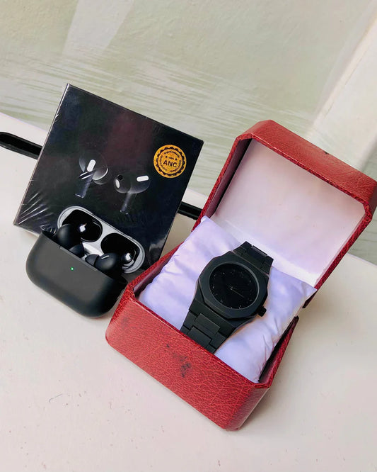 combo deal- black aura watch & airpods pro 2